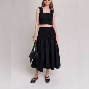 Maje Smocked Maxi Skirt - sz 40